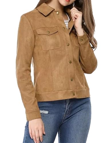 Damska kurtka ze sztucznego zamszu i prawdziwego zamszu